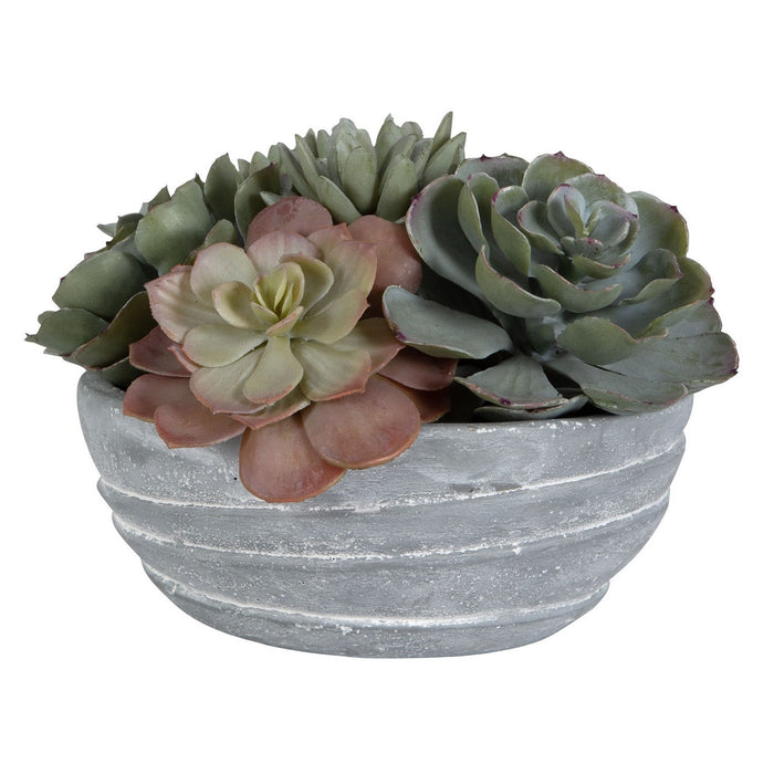 Uttermost 60212 Succulent Accent, Green And Burgundy Tones