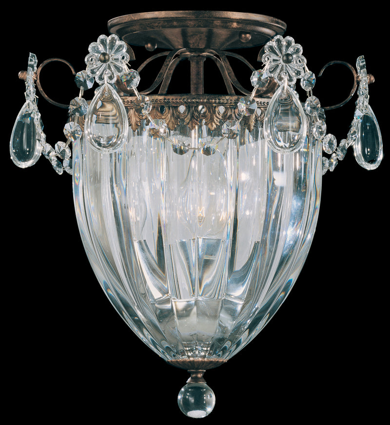Schonbek 1242-26S Three Light Semi-Flush Mount, French Gold