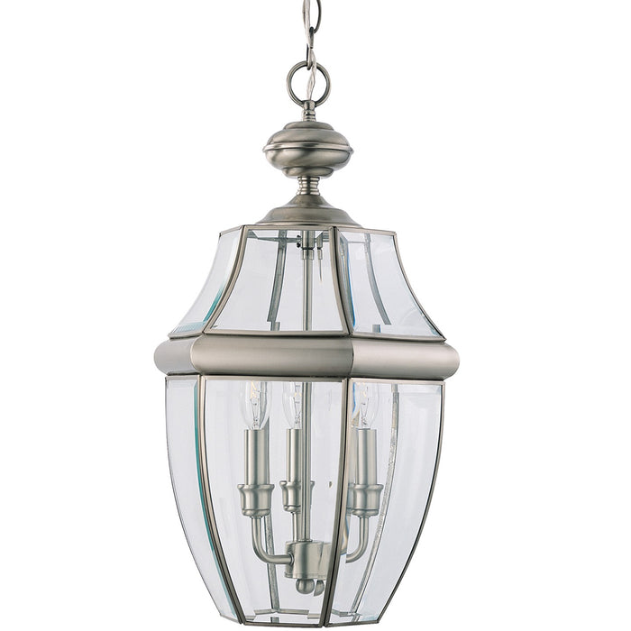 Generation Lighting 6039-965 Three Light Outdoor Pendant, Antique Brushed Nickel