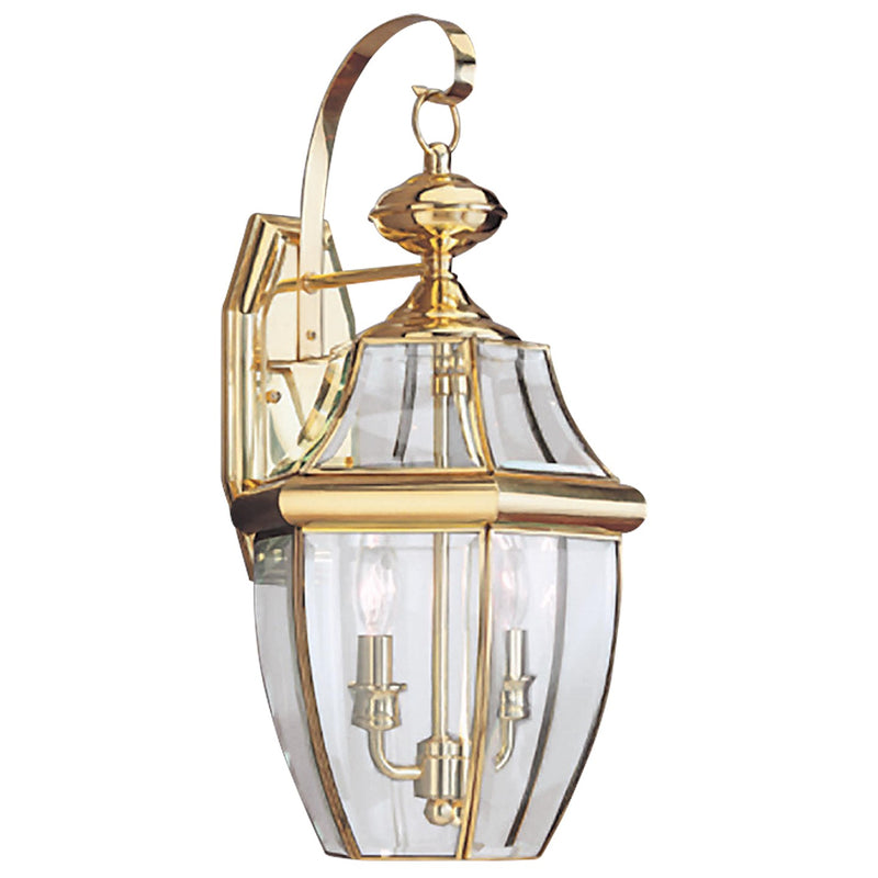 Generation Lighting 8039-02 Two Light Outdoor Wall Lantern, Polished Brass