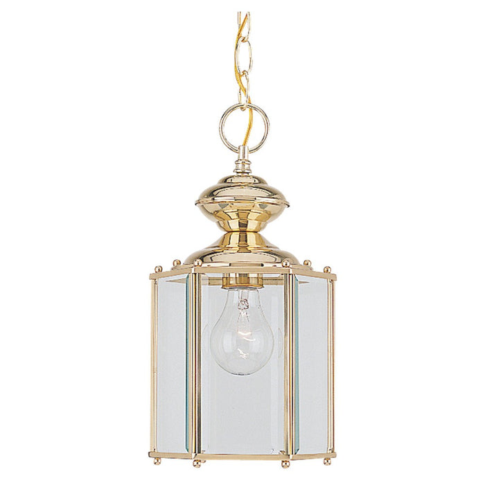 Generation Lighting 6008-02 One Light Outdoor Semi-Flush Convertible Pendant, Polished Brass