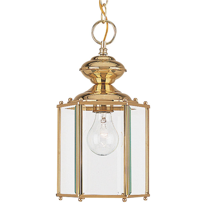 Generation Lighting 6008-02 One Light Outdoor Semi-Flush Convertible Pendant, Polished Brass