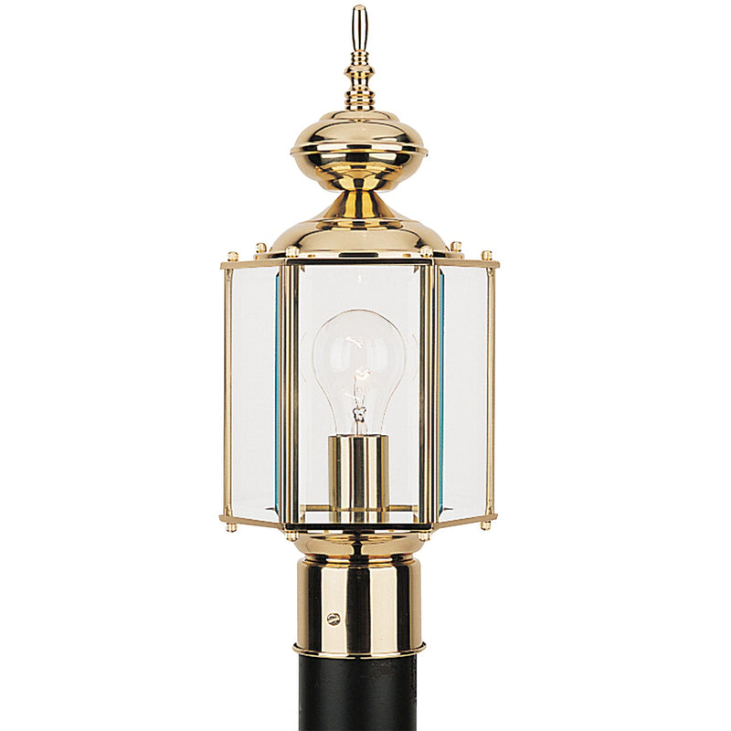 Generation Lighting 8209-02 One Light Outdoor Post Lantern, Polished Brass