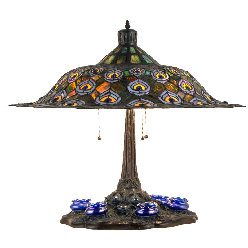 Meyda Tiffany 49869 Three Light Table Lamp, Antique Copper
