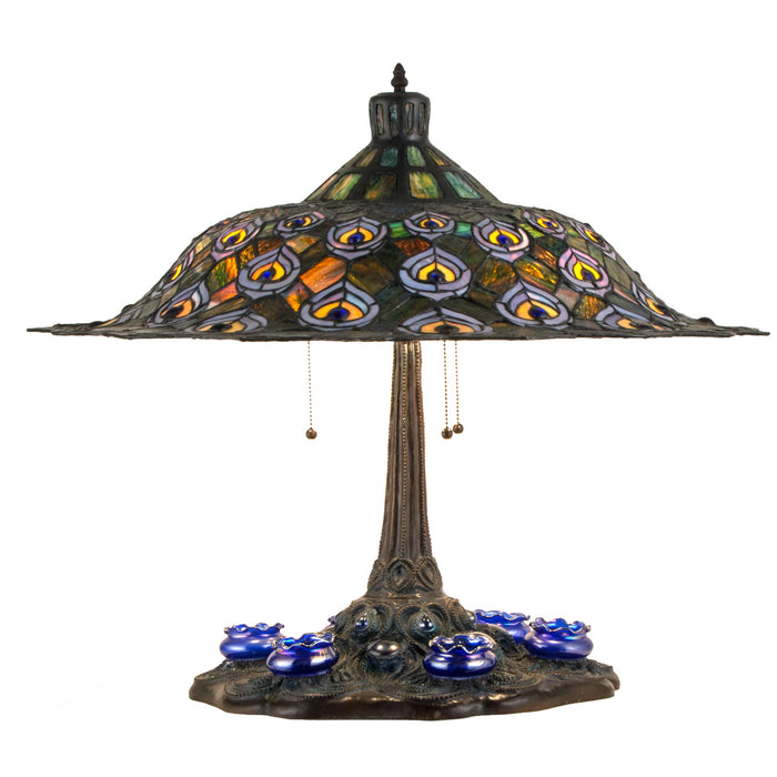 Meyda Tiffany 49869 Three Light Table Lamp, Antique Copper