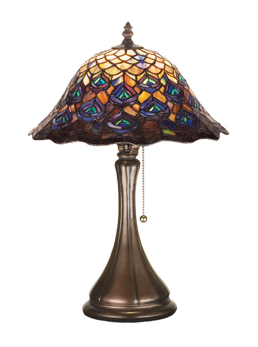 Meyda Tiffany 28568 One Light Accent Lamp, Green/Blue Pbag Purple/Blue Lt Blue Aqua/Green
