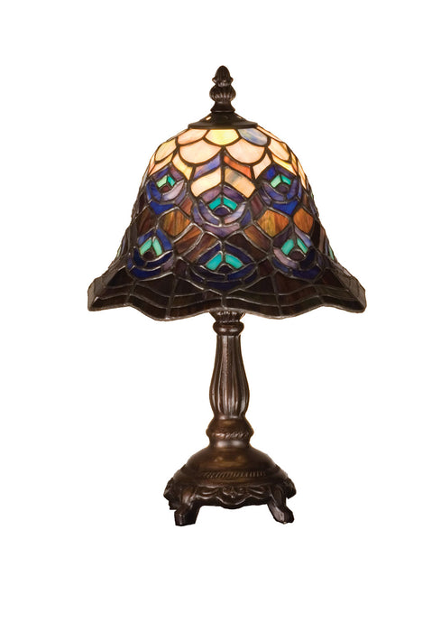 Meyda Tiffany 30317 One Light Mini Lamp, Green/Blue Pbag Purple/Blue Lt Blue Aqua/Green