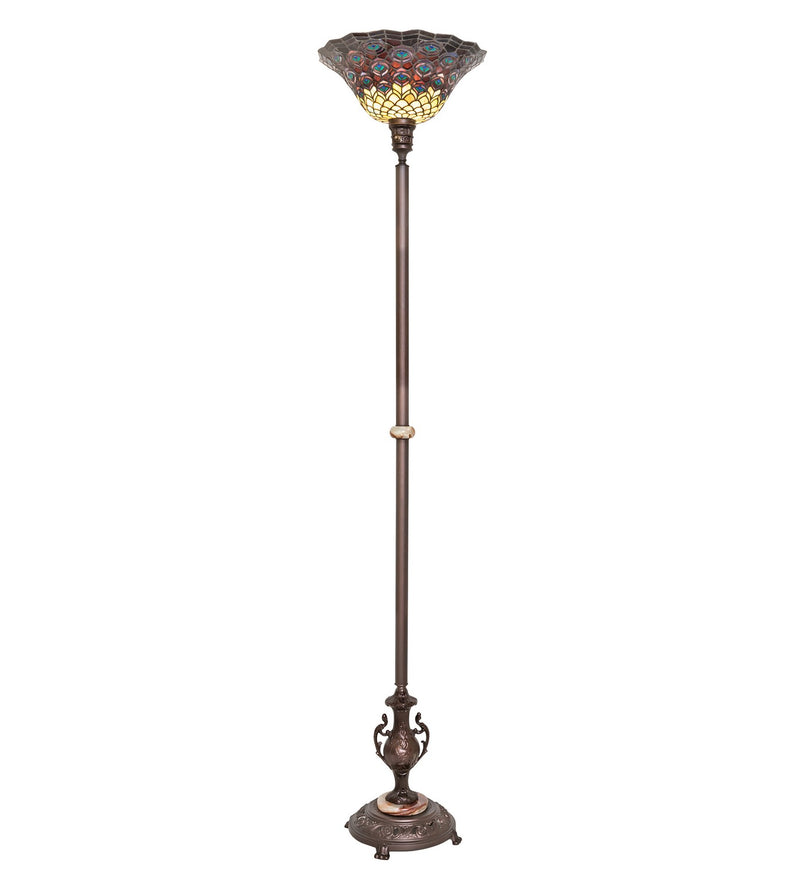 Meyda Tiffany 28505 One Light Torchiere, Mahogany Bronze