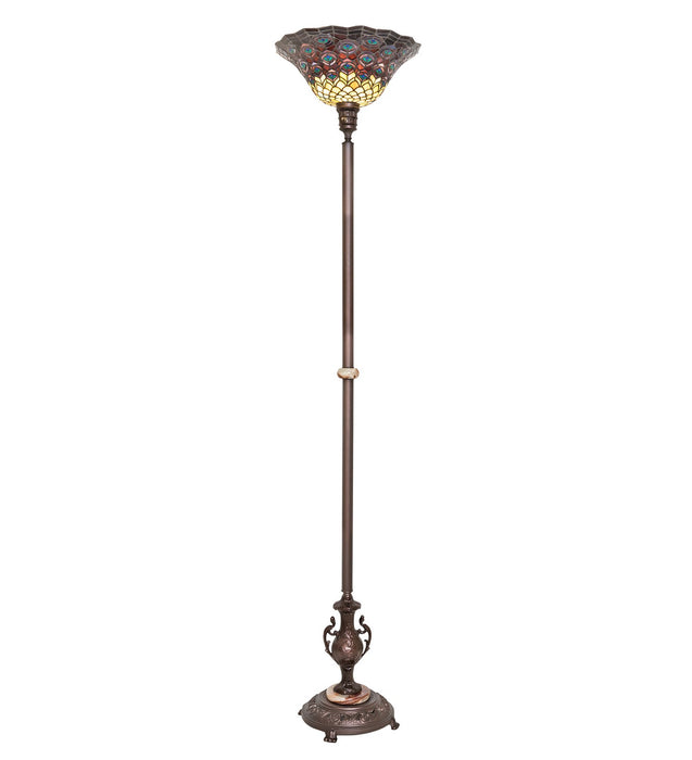 Meyda Tiffany 28505 One Light Torchiere, Mahogany Bronze