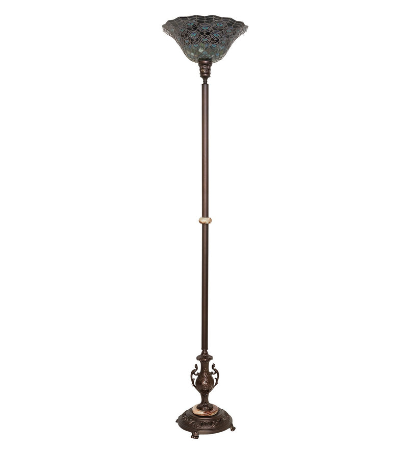 Meyda Tiffany 28505 One Light Torchiere, Mahogany Bronze