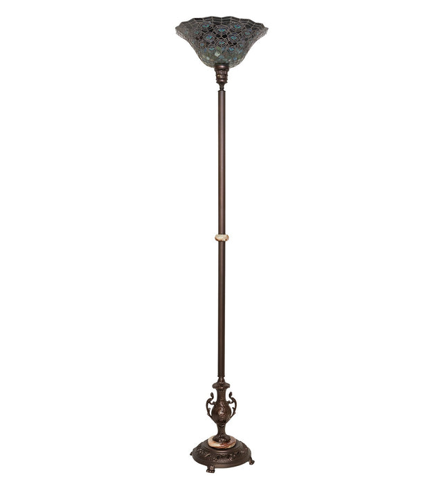 Meyda Tiffany 28505 One Light Torchiere, Mahogany Bronze