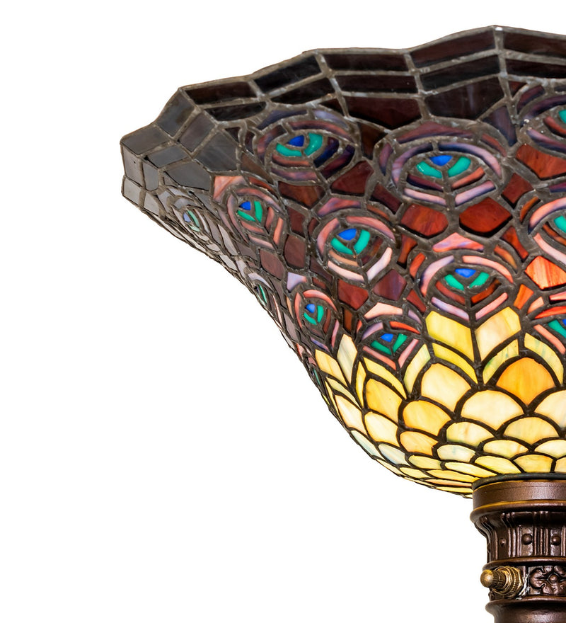 Meyda Tiffany 28505 One Light Torchiere, Mahogany Bronze