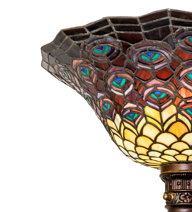 Meyda Tiffany 28505 One Light Torchiere, Mahogany Bronze
