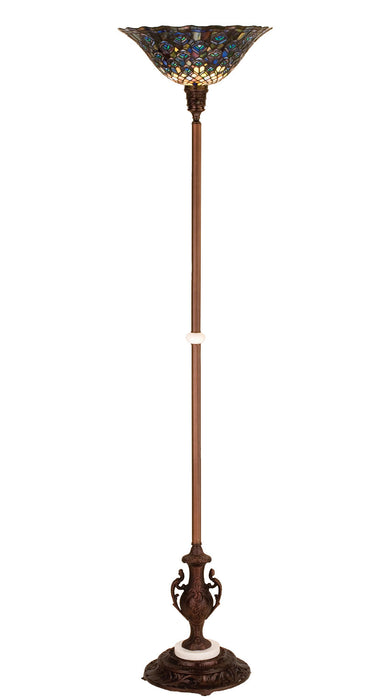 Meyda Tiffany 28505 One Light Torchiere, Mahogany Bronze