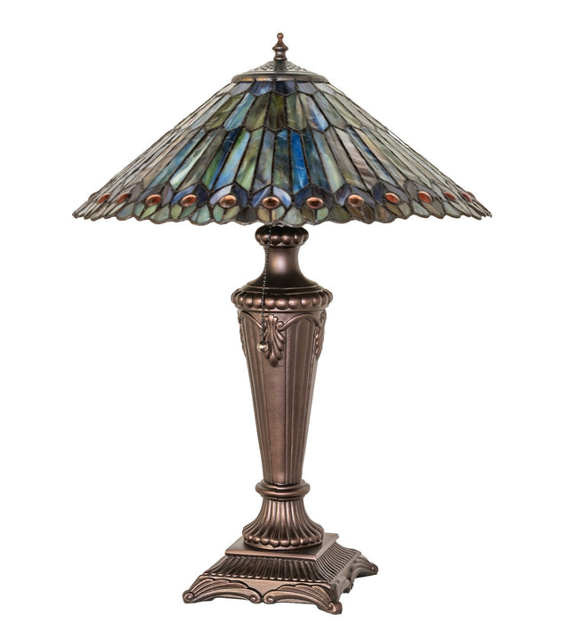 Meyda Tiffany 27563 Table Lamp, Green/Blue Purple/Blue Purple/Blue Purple