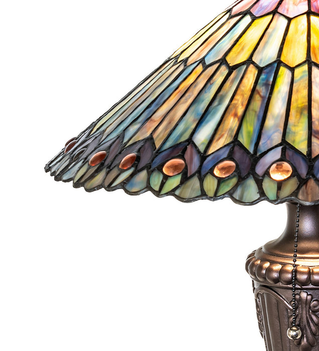 Meyda Tiffany 27563 Table Lamp, Green/Blue Purple/Blue Purple/Blue Purple