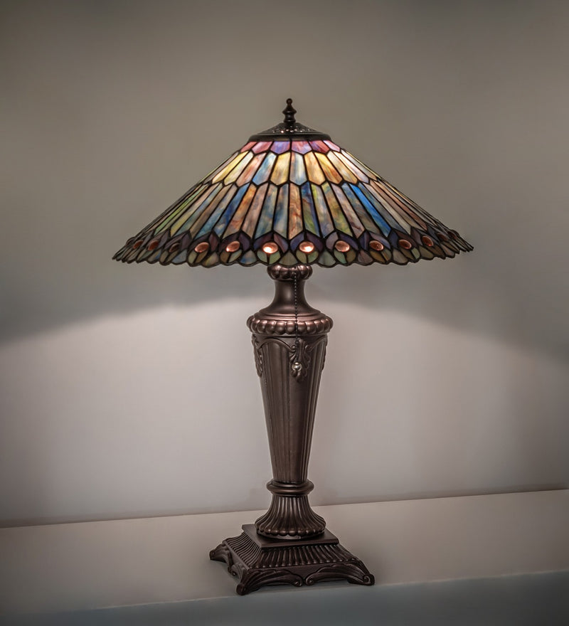 Meyda Tiffany 27563 Table Lamp, Green/Blue Purple/Blue Purple/Blue Purple
