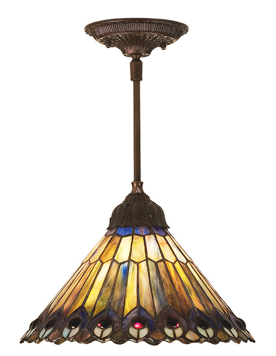 Meyda Tiffany 48926 One Light Pendant, Green/Blue Purple/Blue Purple/Blue Purple