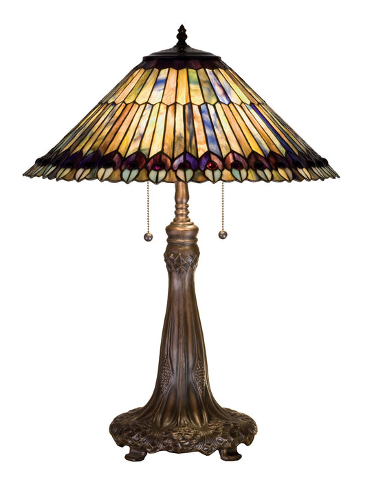 Meyda Tiffany 27562 Table Lamp, Green/Blue Purple/Blue Purple/Blue Purple