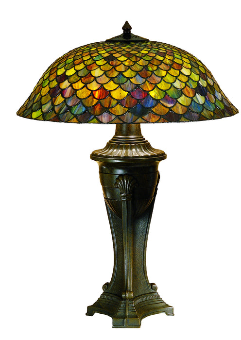 Meyda Tiffany 31115 Three Light Table Lamp, Rust