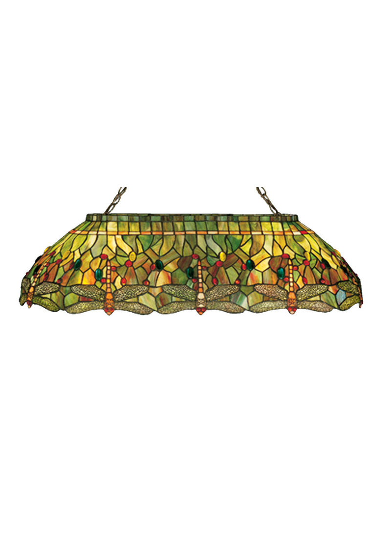 Meyda Tiffany 26544 Six Light Oblong Pendant, Craftsman Brown