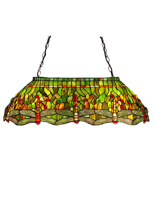Meyda Tiffany 26547 Six Light Oblong Pendant, Oranger Red Green