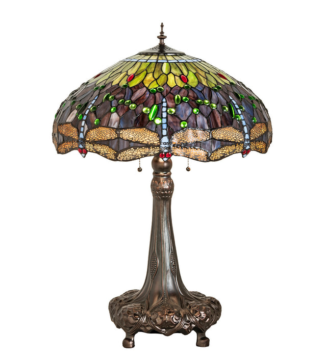 Meyda Tiffany 31112 Three Light Table Lamp, Mahogany Bronze