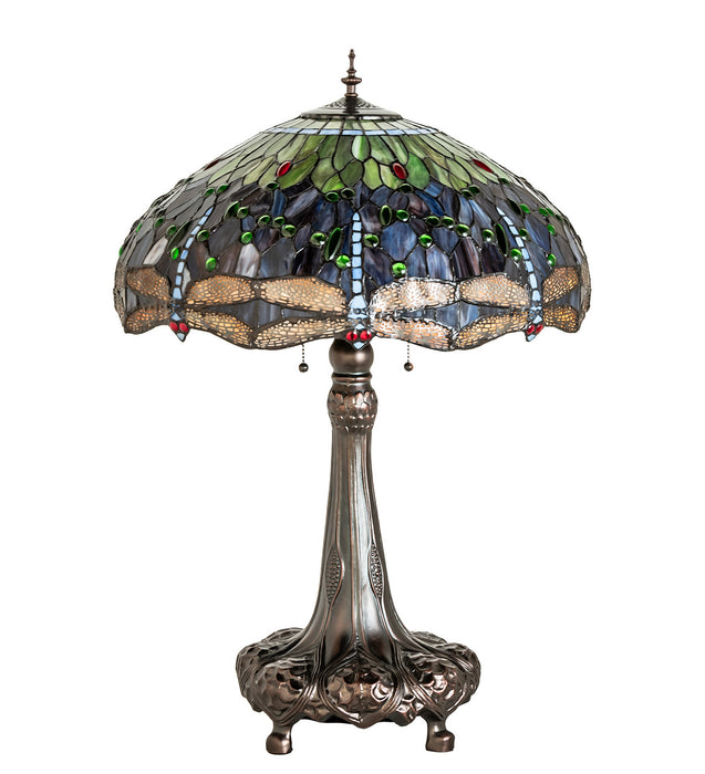 Meyda Tiffany 31112 Three Light Table Lamp, Mahogany Bronze