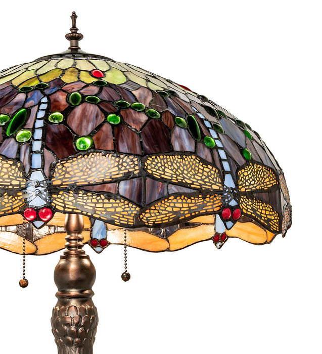 Meyda Tiffany 31112 Three Light Table Lamp, Mahogany Bronze