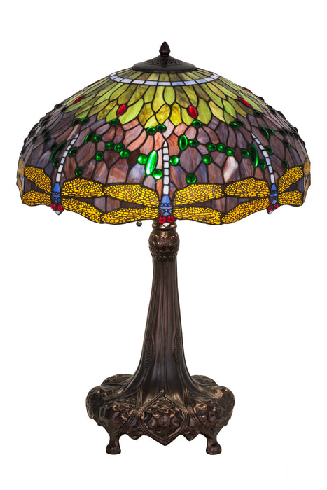 Meyda Tiffany 31112 Three Light Table Lamp, Mahogany Bronze