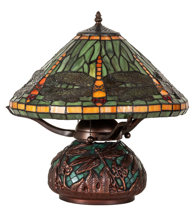 Meyda Tiffany 26681 Three Light Table Lamp, Mahogany Bronze
