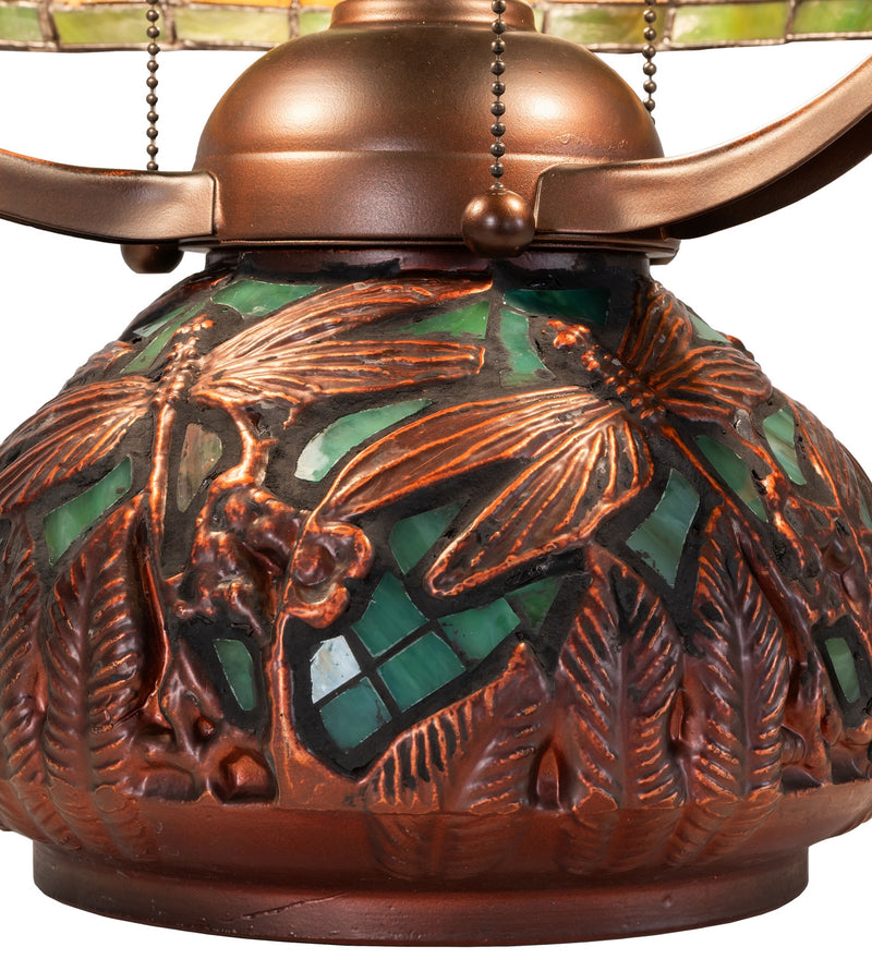 Meyda Tiffany 26681 Three Light Table Lamp, Mahogany Bronze