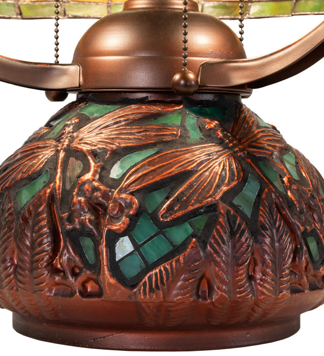 Meyda Tiffany 26681 Three Light Table Lamp, Mahogany Bronze