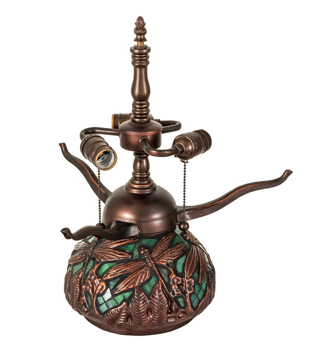 Meyda Tiffany 26681 Three Light Table Lamp, Mahogany Bronze