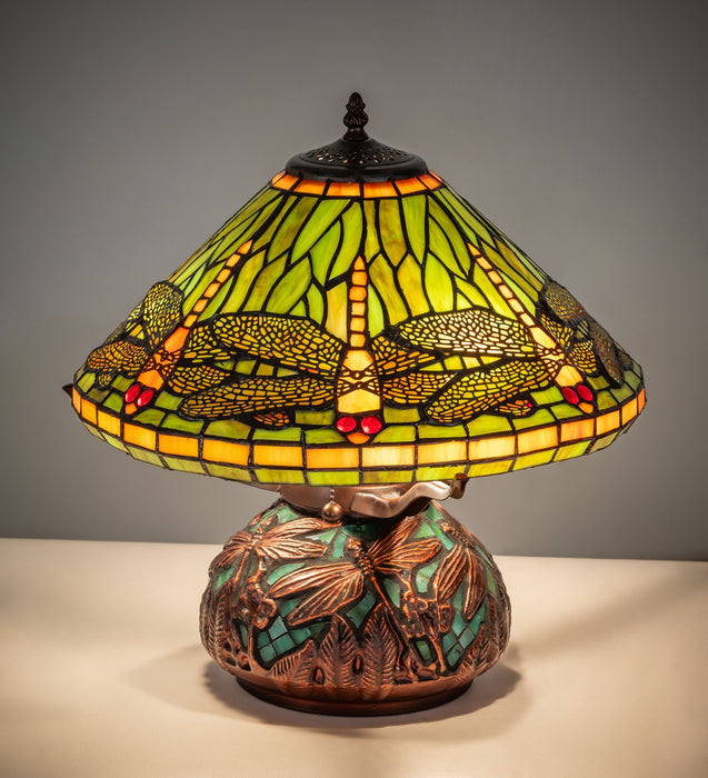Meyda Tiffany 26681 Three Light Table Lamp, Mahogany Bronze
