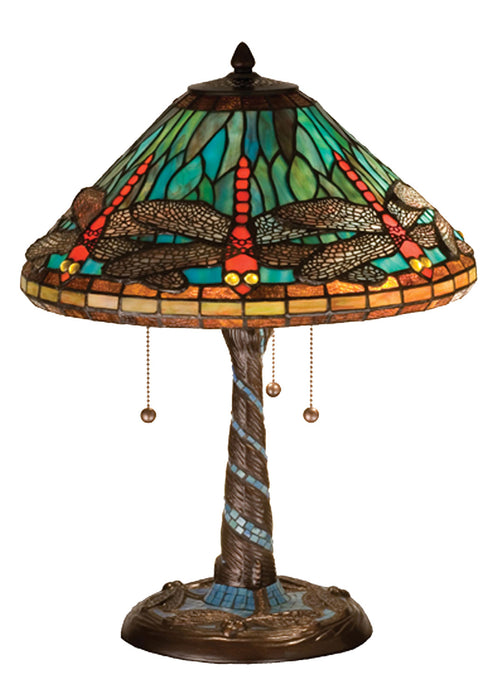 Meyda Tiffany 26682 Three Light Table Lamp, Mahogany Bronze