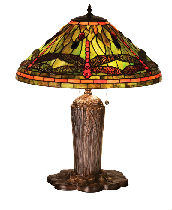 Meyda Tiffany 26680 Three Light Table Lamp, Mahogany Bronze