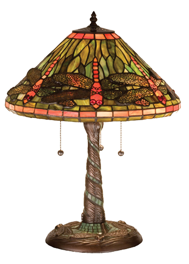 Meyda Tiffany 27812 Three Light Table Lamp, Mahogany Bronze