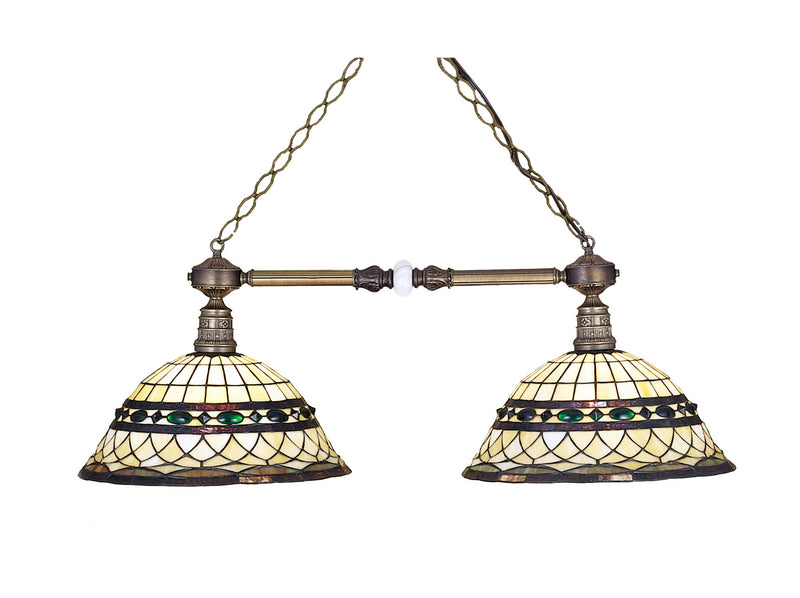 Meyda Tiffany 27408 Two Light Island Pendant, Beige Green Pbagwg Green