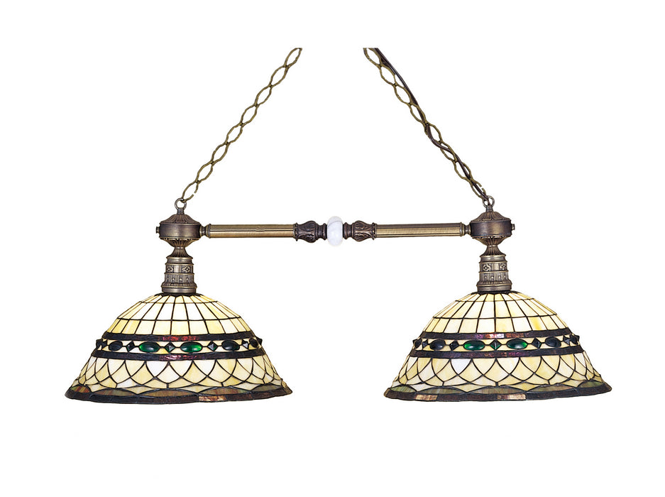 Meyda Tiffany 27408 Two Light Island Pendant, Beige Green Pbagwg Green