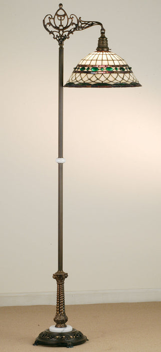 Meyda Tiffany 65839 One Light Bridge Arm Floor Lamp, Nickel