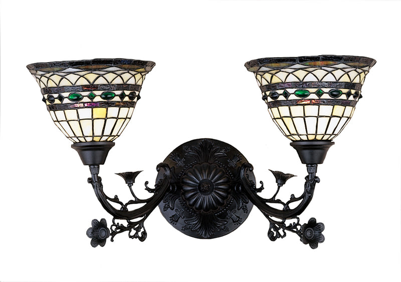 Meyda Tiffany 27394 Two Light Wall Sconce, Craftsman Brown