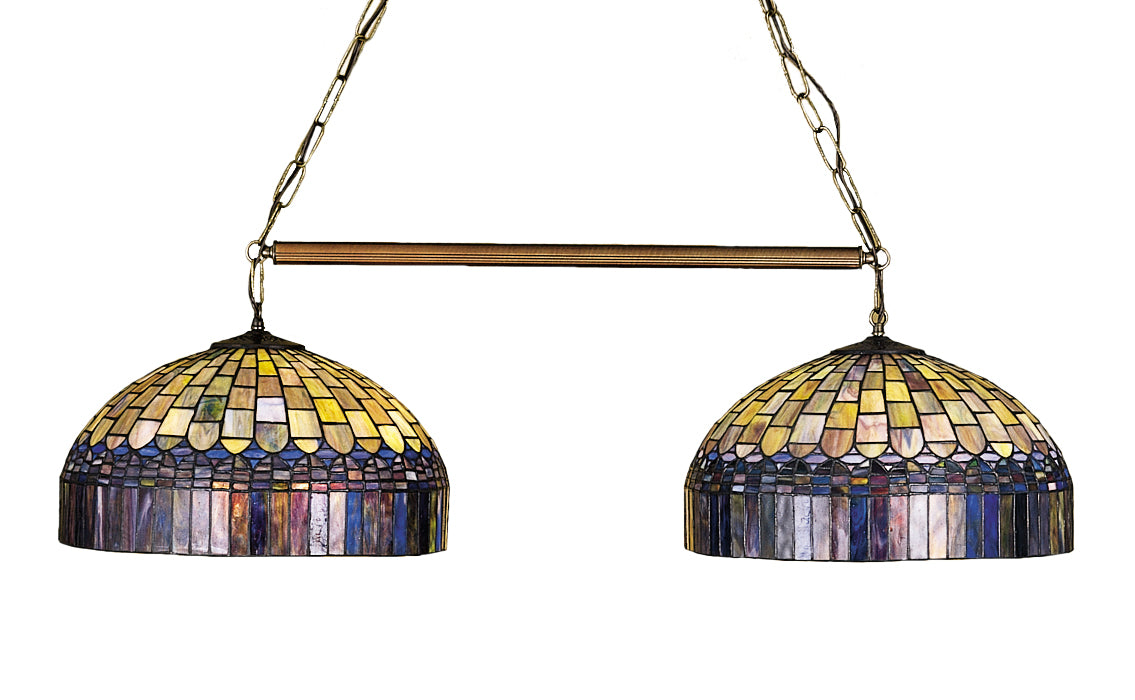 Meyda Tiffany 28515 Two Light Island Pendant, Green/Blue Pbag