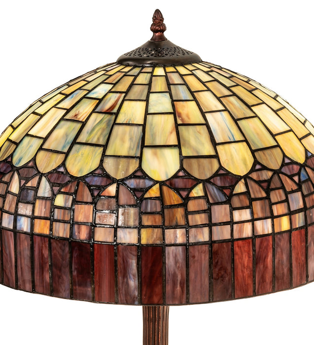 Meyda Tiffany 26322 Two Light Table Lamp, Green/Blue Pbag