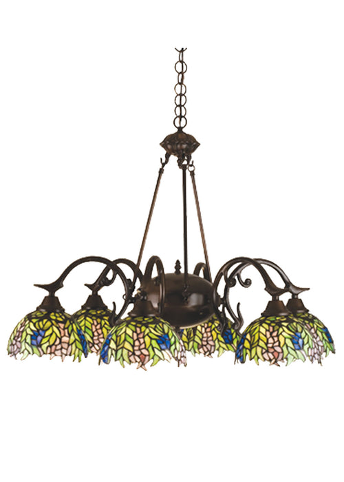 Meyda Tiffany 27397 Six Light Chandelier, Craftsman Brown
