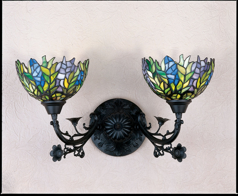 Meyda Tiffany 27393 Two Light Wall Sconce, Craftsman Brown