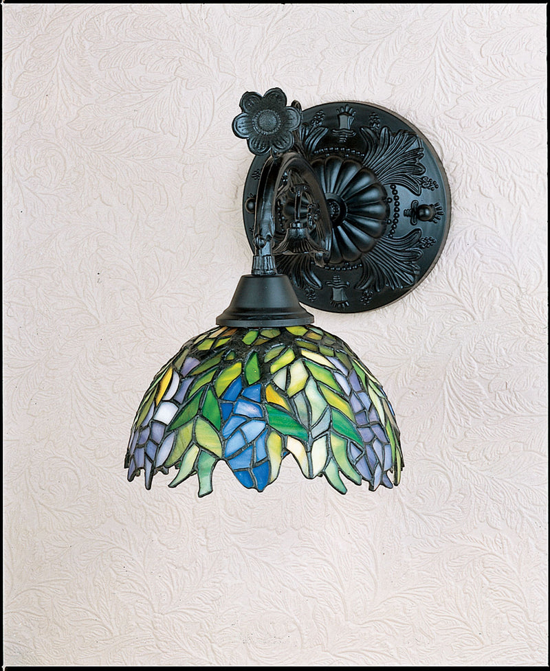 Meyda Tiffany 27387 One Light Wall Sconce, Lt Blue Pr Lt Green