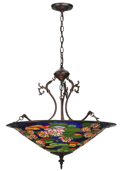 Meyda Tiffany 32313 Three Light Inverted Pendant, Vacr Pink