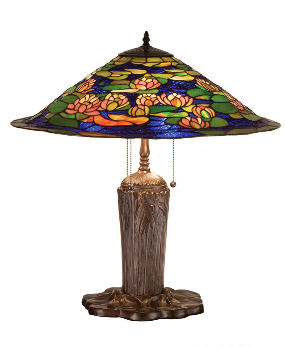 Meyda Tiffany 32300 Three Light Table Lamp, Vacr Pink