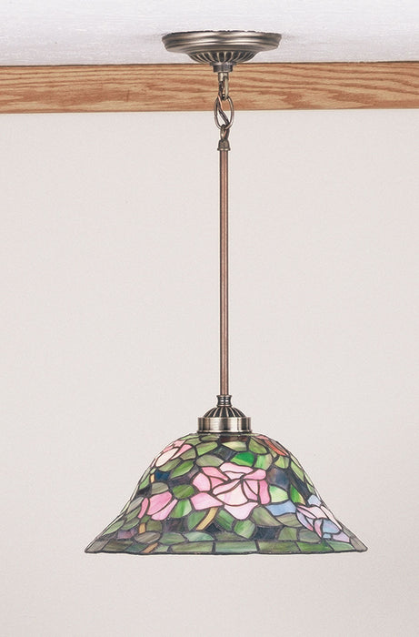 Meyda Tiffany 48920 One Light Pendant, Purple/Blue Burgundy Pink Purple/Blue